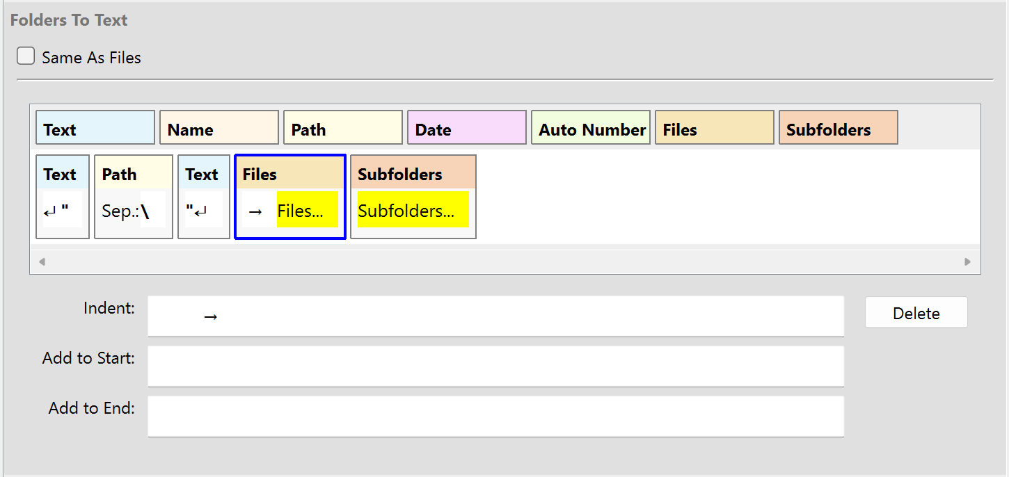 Screenshot of edit files part