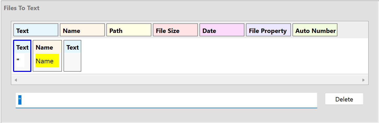 Screenshot of edit text part