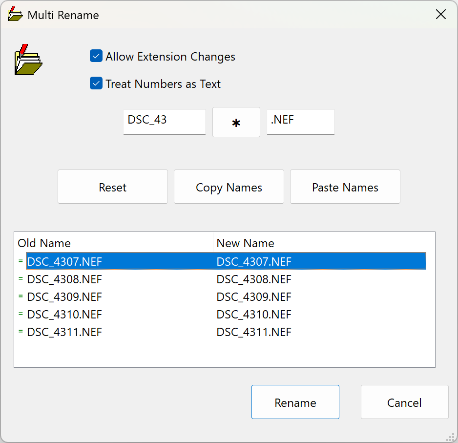 Screenshot of multi-rename dialog