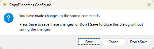 Screenshot of confirm changes dialog