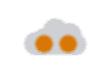 Two orange dots over a cloud